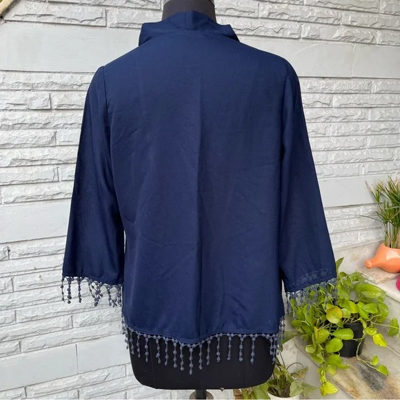 NWOT Navy Blue Open Shrug for Summers - Picture 5 of 6